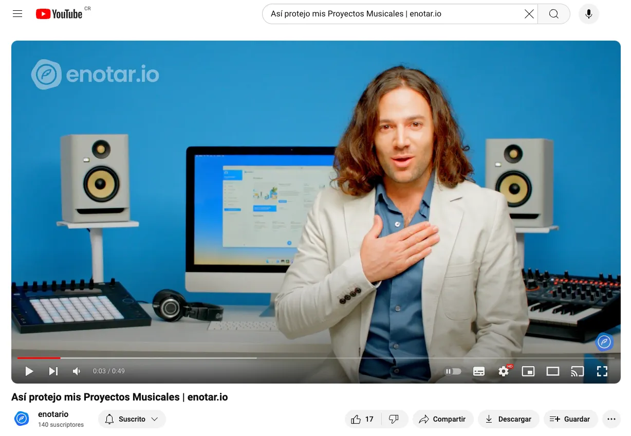 Spot 'Así protejo mis proyectos musicales' - enotar.io noviembre 2021