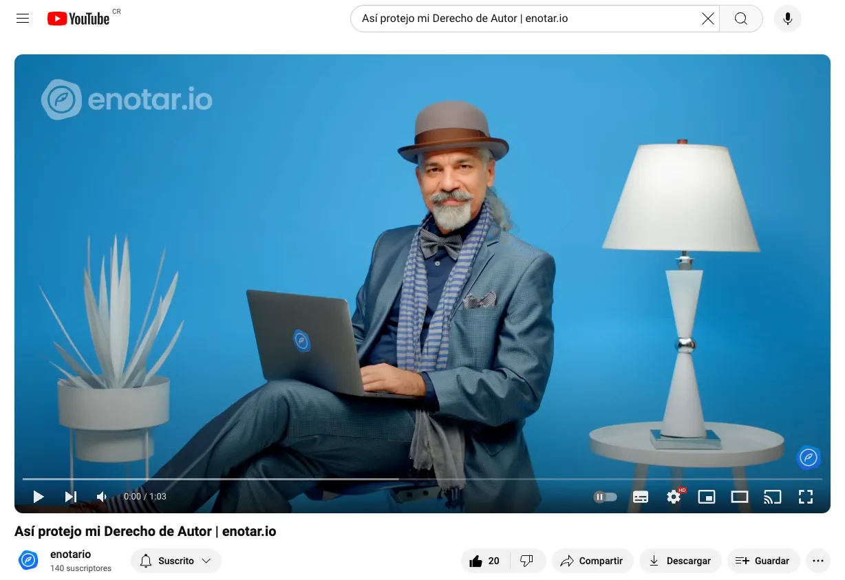 Spot 'Así protejo mi Derecho de Autor' - enotar.io noviembre 2021