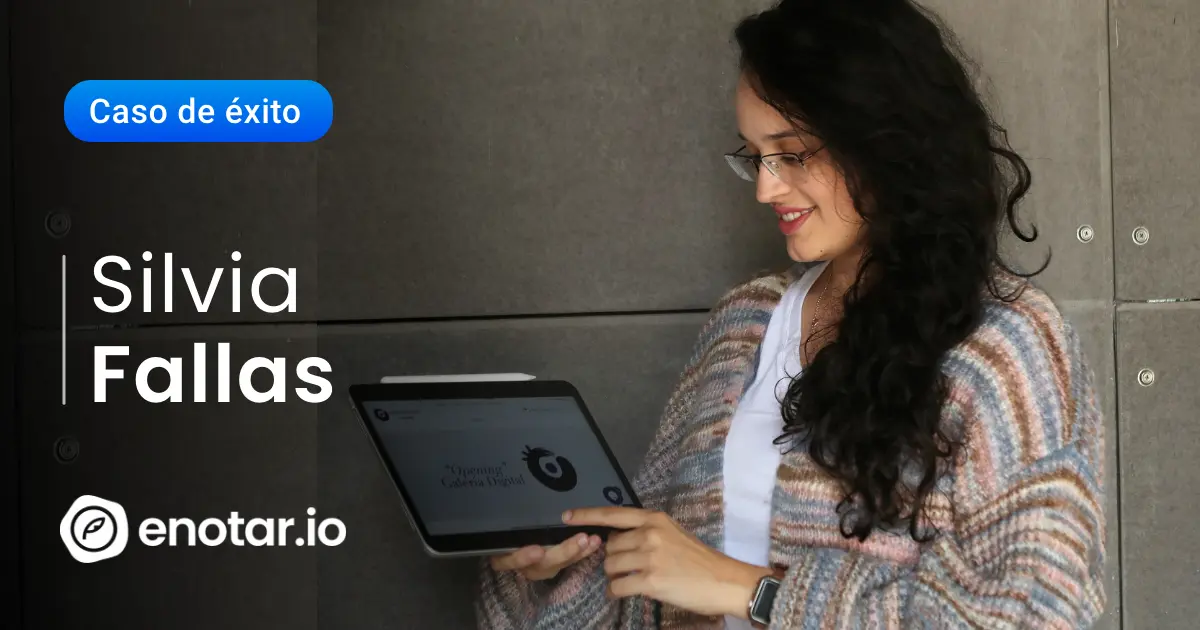 Silvia Fallas, directora de arte de Óptica.ef, comentando su experiencia con Enotar.io